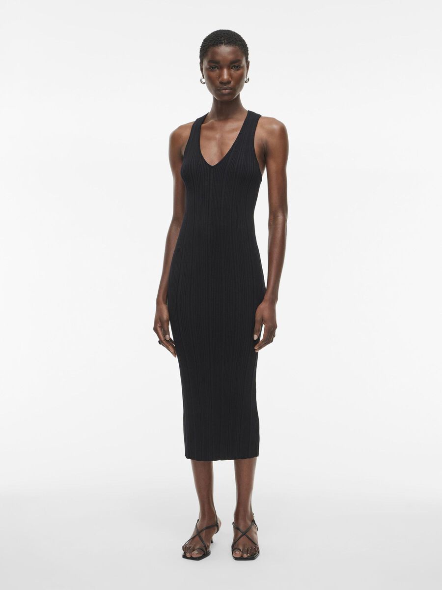 VILA KNITTED MIDI DRESS, Meteorite, highres - 14105902_Meteorite_005.jpg