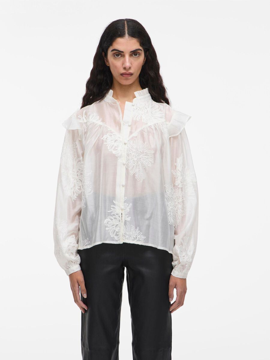 VILA RUFFLE COLLAR LONG SLEEVED SHIRT, Cloud Dancer, highres - 14108512_CloudDancer_003.jpg