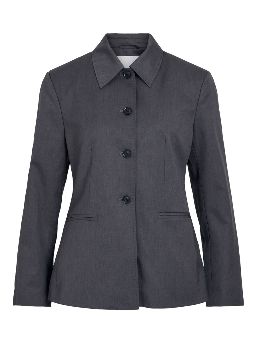 Product tile image - BUTTONED BLAZER, Dark Grey Melange | 14118102_DarkGreyMelange