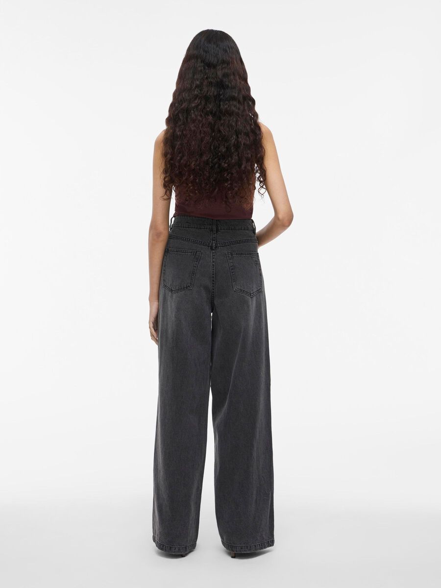 VILA WIDE FIT HIGH WAISTED JEANS, Meteorite, highres - 14108424_Meteorite_004.jpg