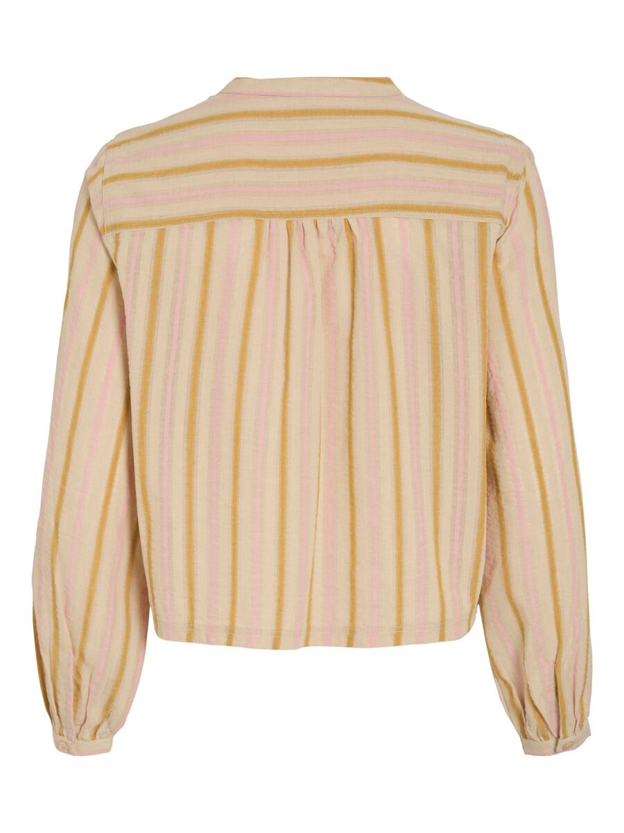 VILA STRIPED LONG SLEEVED SHIRT, Birch, highres - 14108787_Birch_1201170_002.jpg
