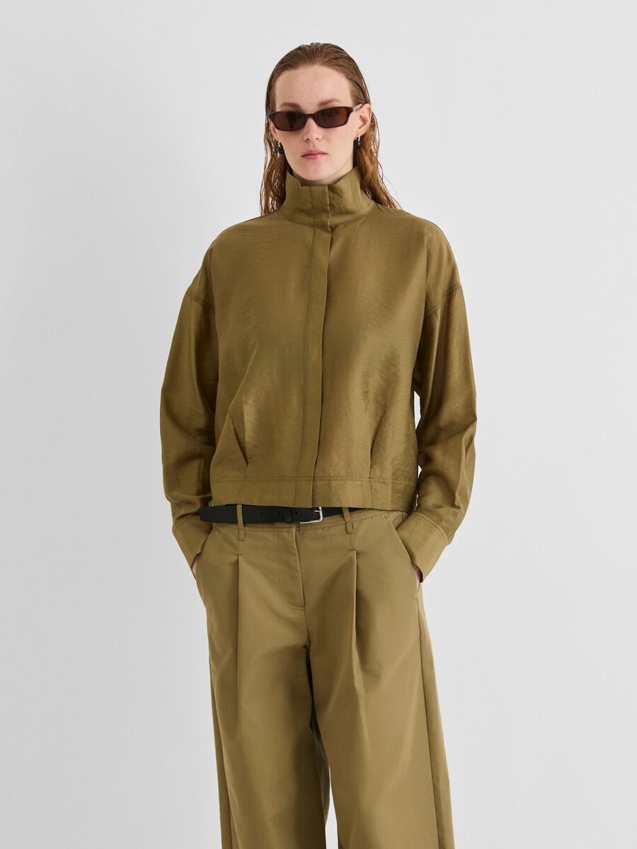 Product tile image - HIGH NECK SHIRT, Gothic Olive | 14112482_GothicOlive