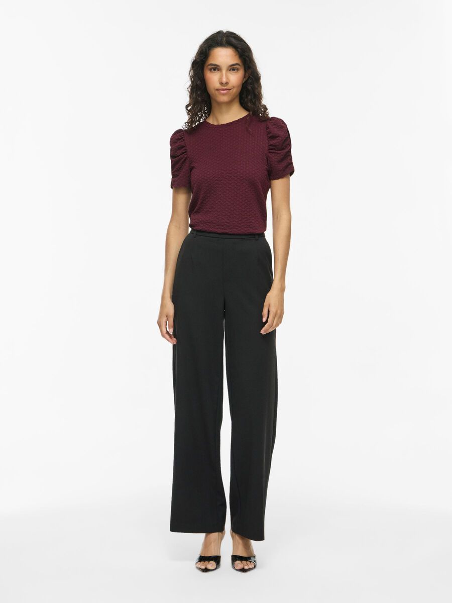 Product tile image - VIANINE ROUND NECK SHORT SLEEVED TOP, Winetasting | 14118512_Winetasting