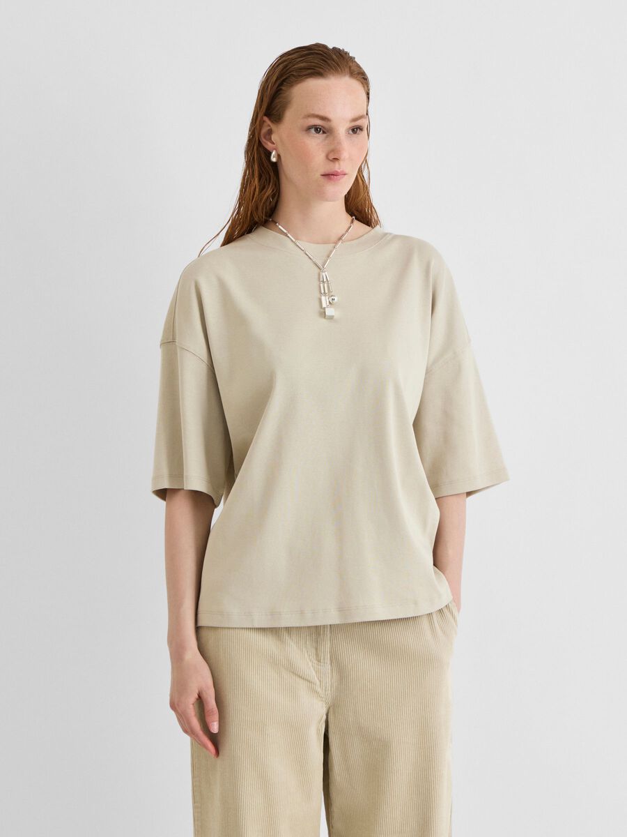 Product tile image ROUND NECK OVERSIZED T-SHIRT, Pelican 14118101_Pelican