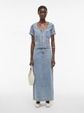VILA DENIM SHORT SLEEVED TOP, Light Blue Denim, highres - 14105765_LightBlueDenim_005.jpg
