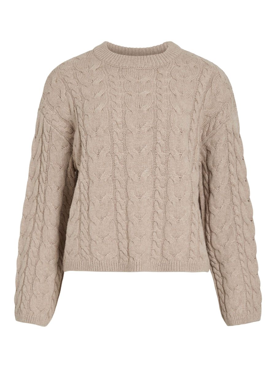 Product tile image - ROUND NECK KNITTED PULLOVER, Oatmeal | 14110269_Oatmeal_1225806