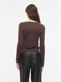 Product image thumbnail - ROUND NECK LONG SLEEVED TOP, Seal Brown | 2