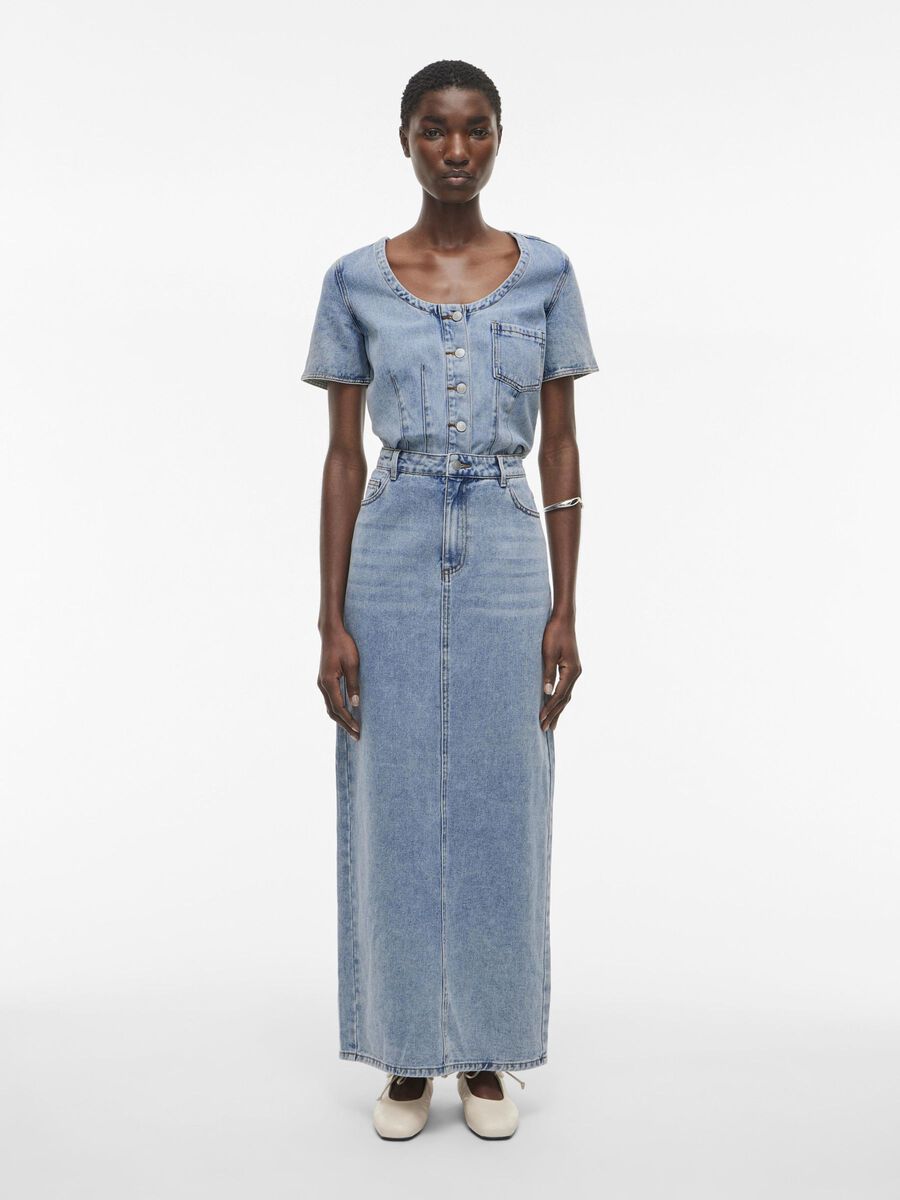 VILA MAXI DENIM SKIRT, Light Blue Denim, highres - 14105753_LightBlueDenim_005.jpg