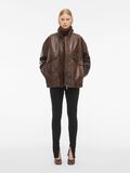 Product image thumbnail - OVERSIZED LEATHER JACKET, Chicory Coffee | 4