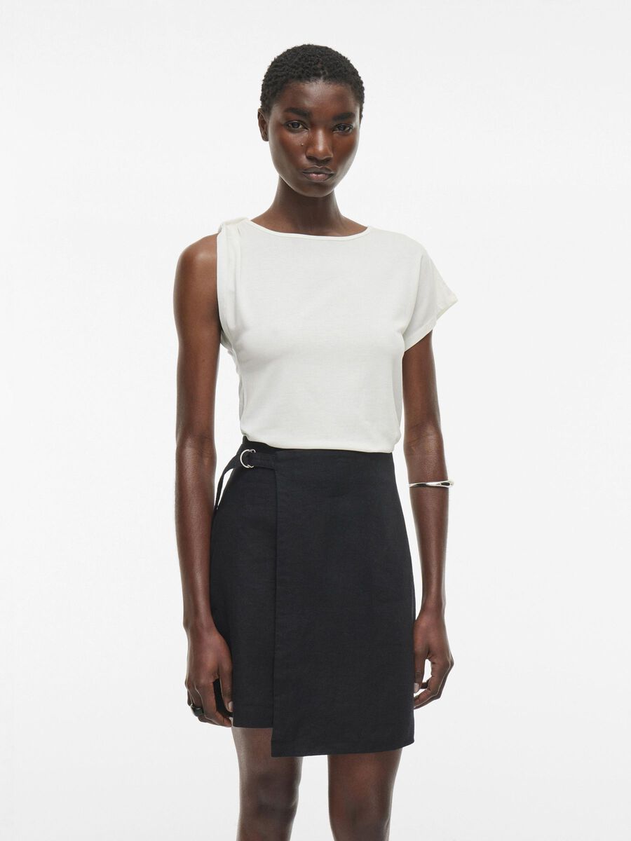 VILA ROUND NECK SHORT SLEEVED TOP, Cloud Dancer, highres - 14105894_CloudDancer_003.jpg