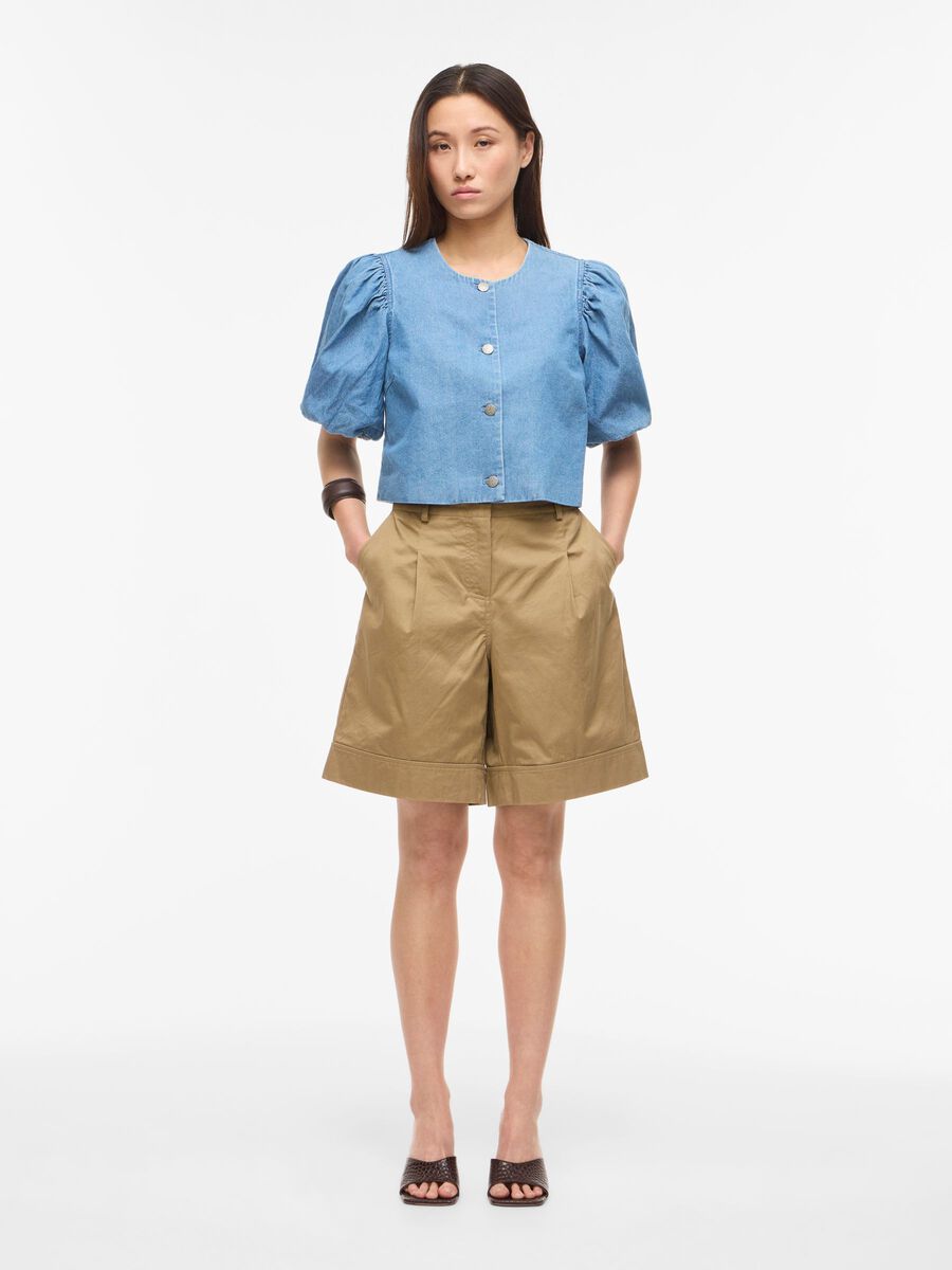 Product tile image -  SHORT DENIM BLAZER, Light Blue Denim | 14114194_LightBlueDenim