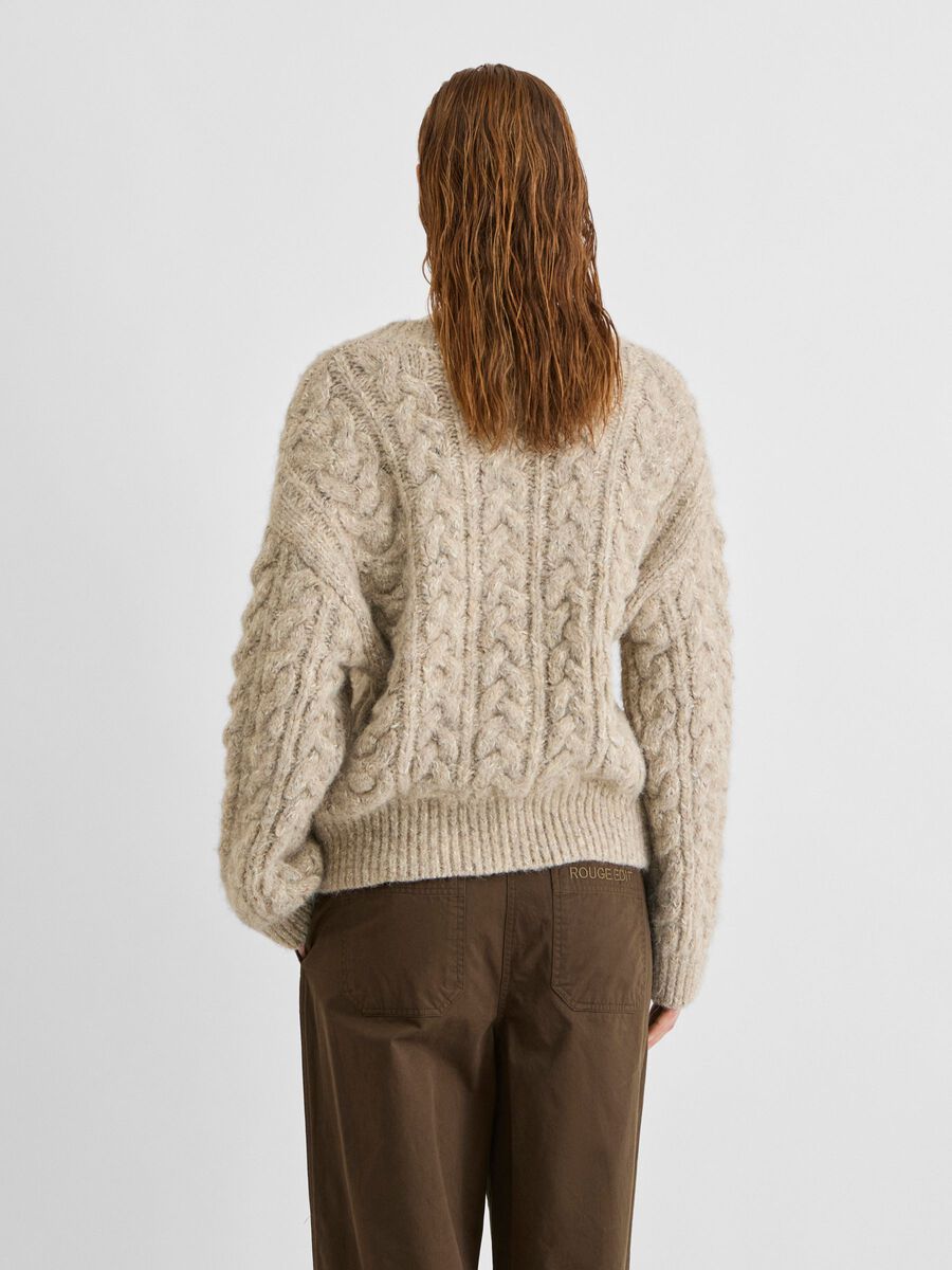 Carousel image 2 V-NECK KNITTED CARDIGAN, Pelican