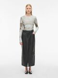 Product image thumbnail - LEATHER MAXI SKIRT, Meteorite | 4