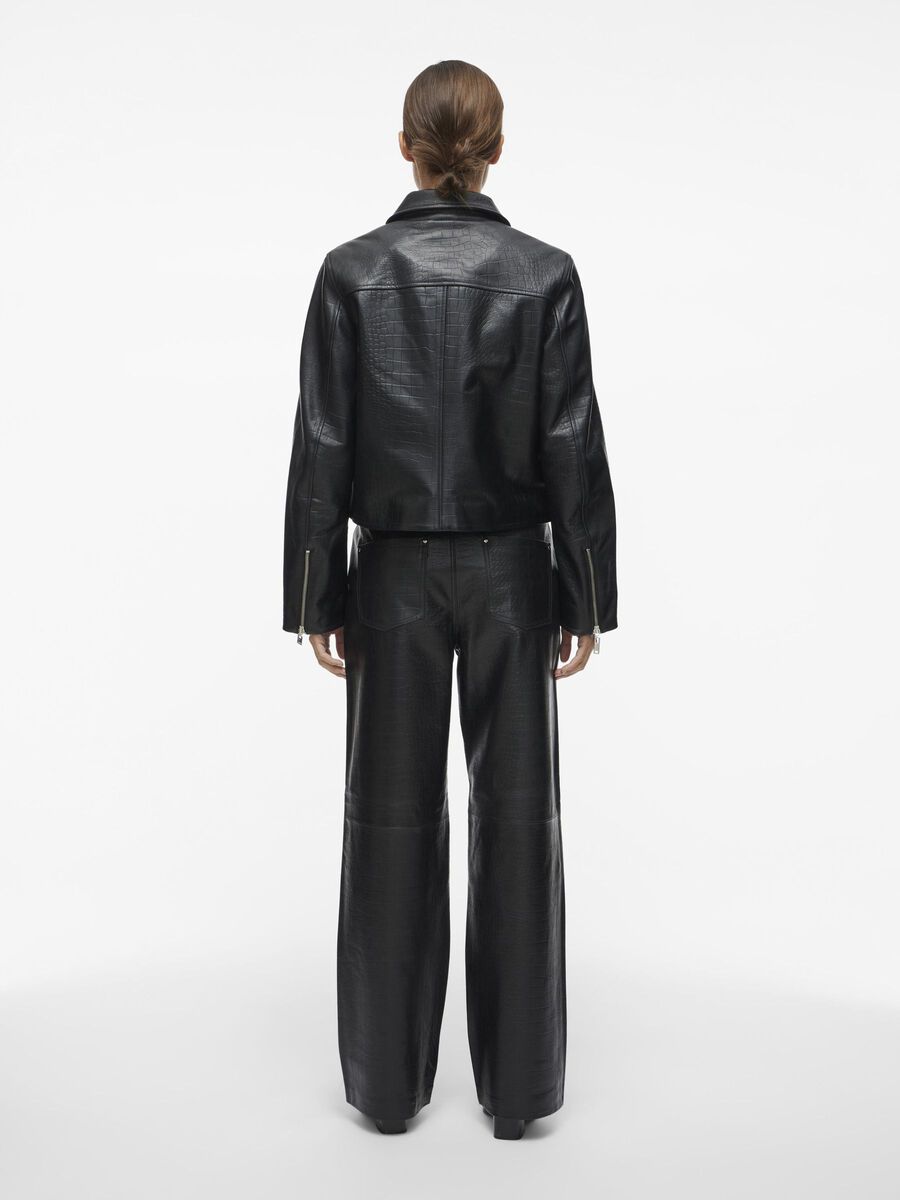 VILA HIGH WAIST LEATHER TROUSERS, Meteorite, highres - 14102853_Meteorite_004.jpg