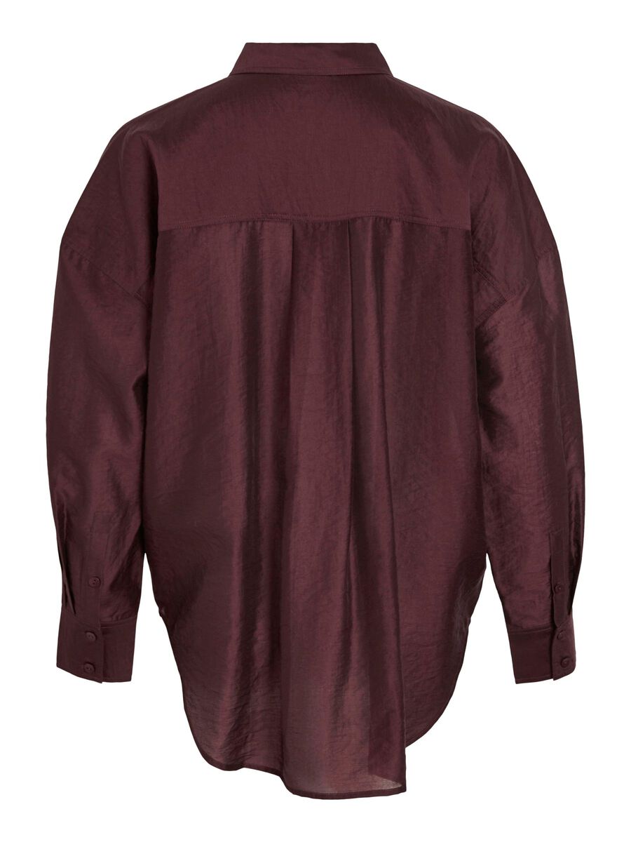 VILA OVERSIZED LONG SLEEVED SHIRT, Decadent Chocolate, highres - 14107743_DecadentChocolate_002.jpg