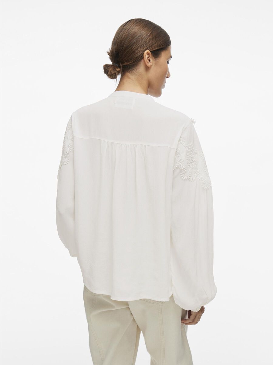 VILA MANDARIN COLLAR LONG SLEEVED SHIRT, Cloud Dancer, highres - 14102866_CloudDancer_004.jpg