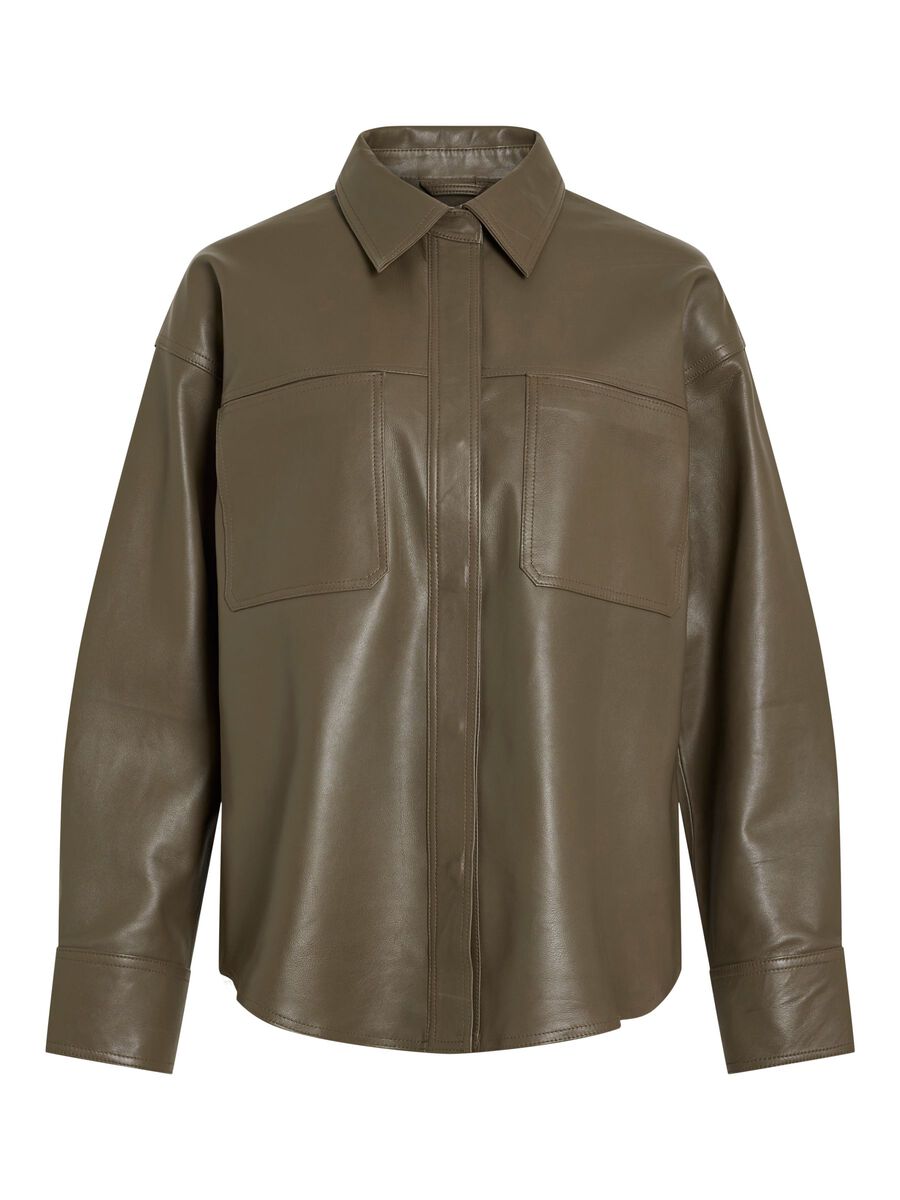 Carousel image - LEATHER LONG SLEEVED SHIRT, Canteen | 1