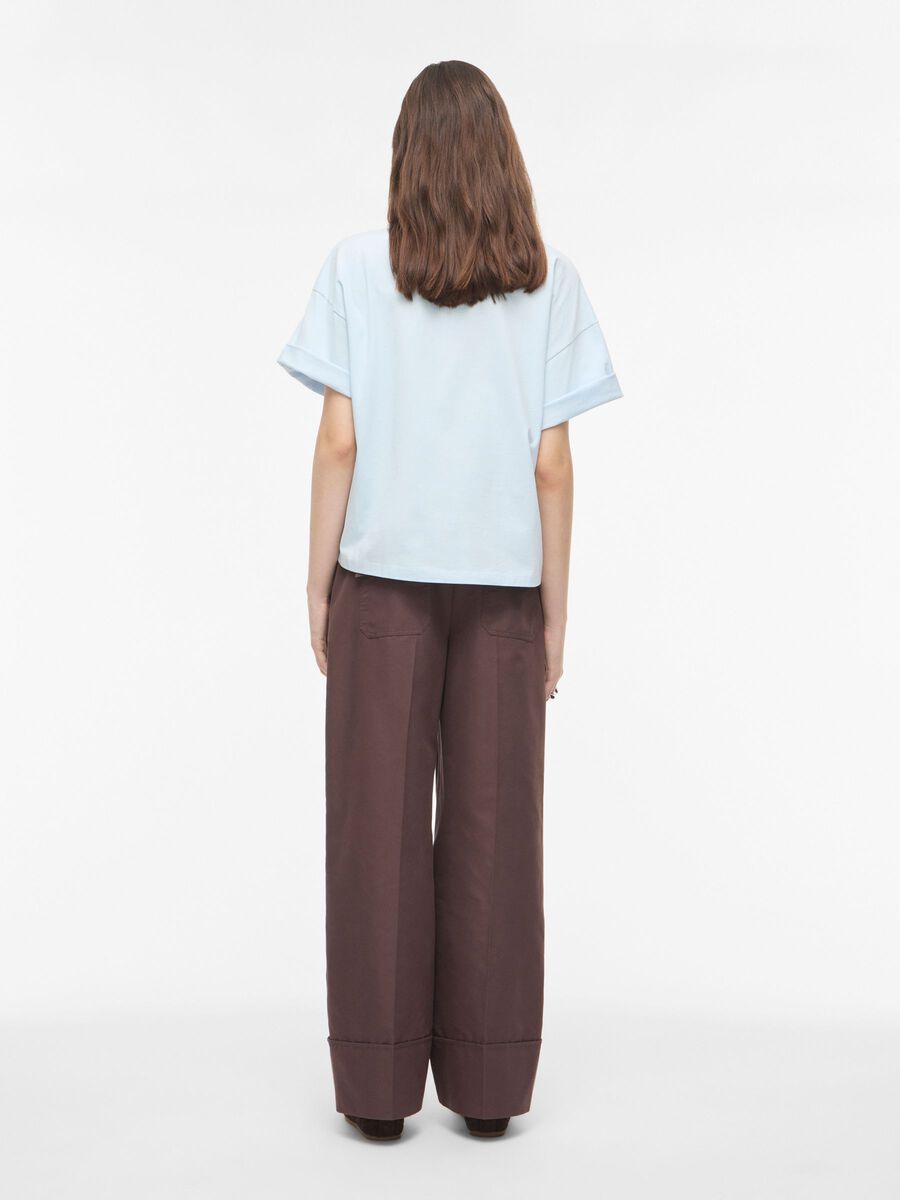 Carousel image - MID-WAIST WIDE-LEG TROUSERS, Seal Brown | 2