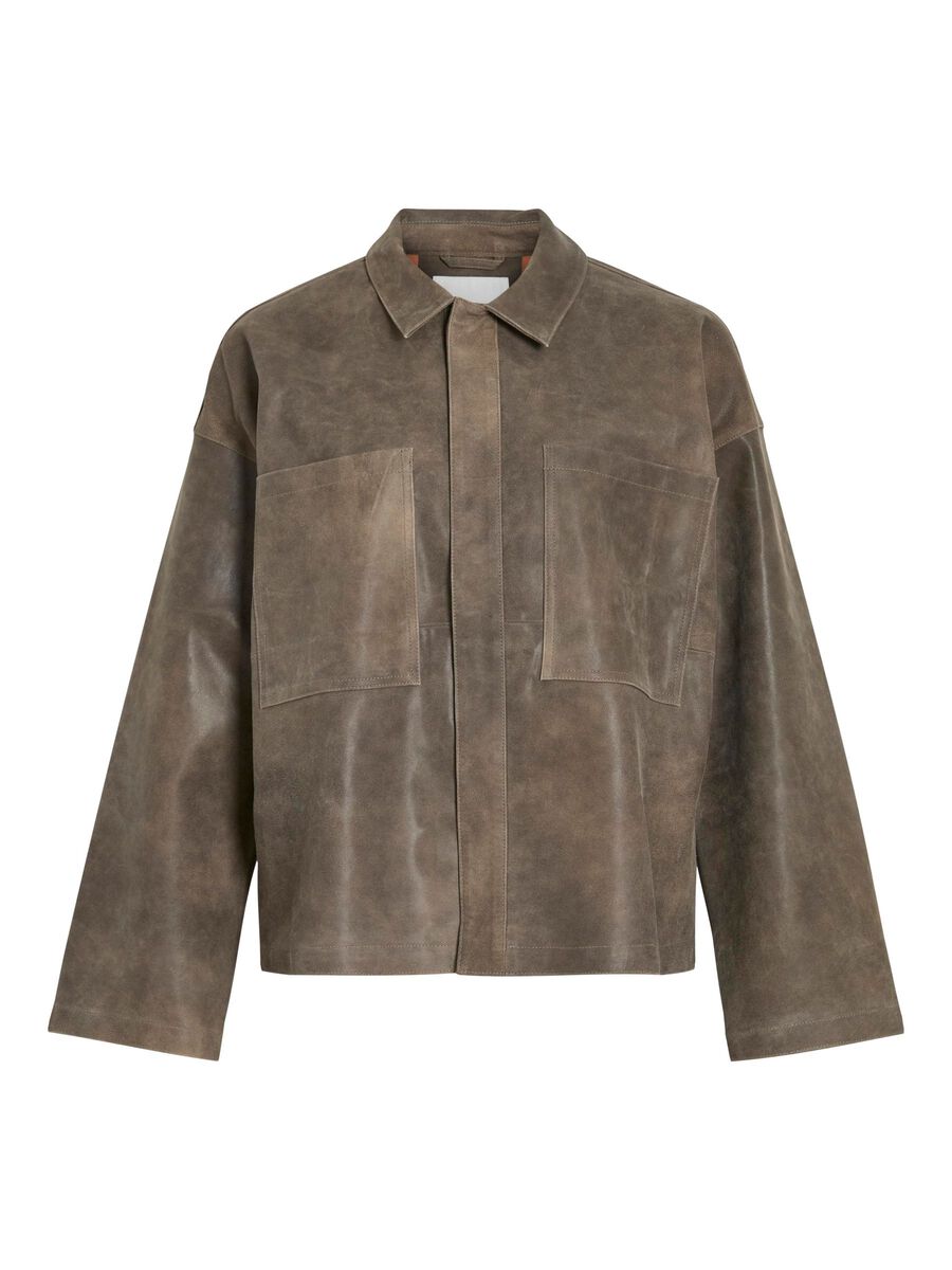 VILA LEATHER OVERSHIRT, Petrified Oak, highres - 14107784_PetrifiedOak_001.jpg