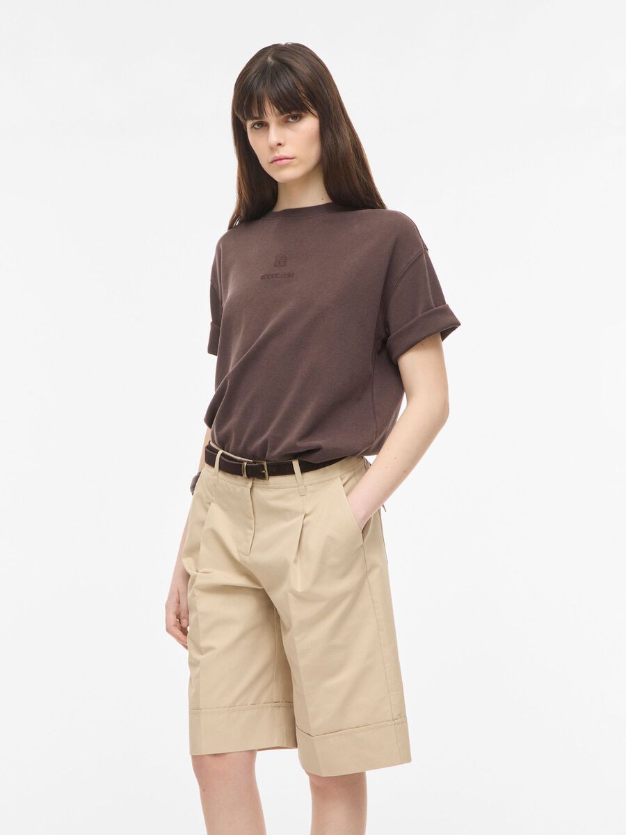 Product tile image - ROUND NECK OVERSIZED T-SHIRT, Seal Brown | 14116792_SealBrown