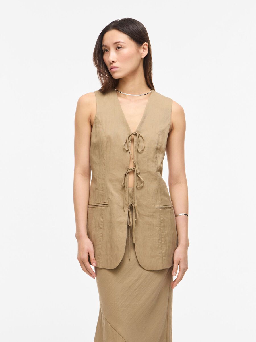 Carousel image - TIE FRONT WAISTCOAT, Petrified Oak | 1