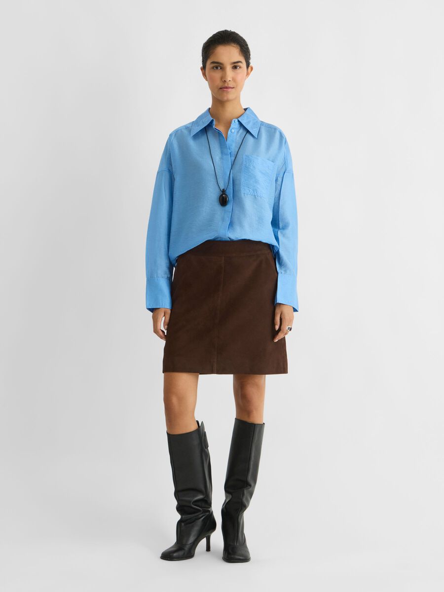 Product tile image SUEDE MINI SKIRT, Seal Brown 14123444_SealBrown