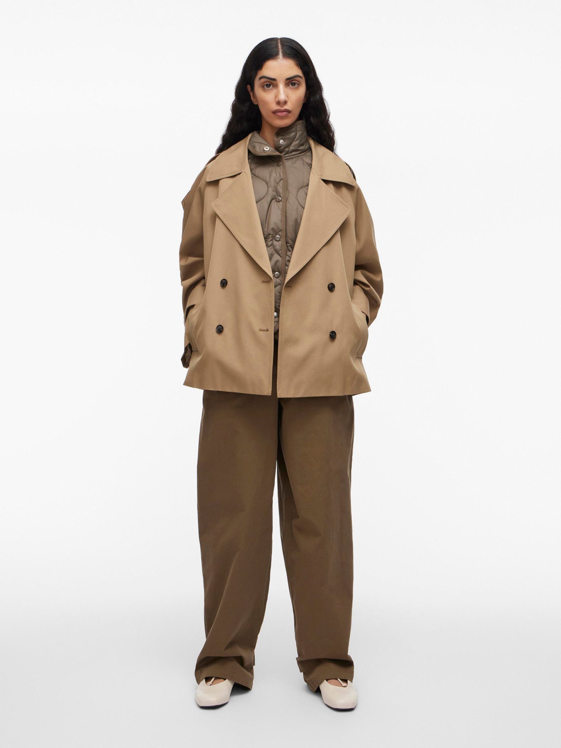 Carousel image - SHORT 2-IN-1 TRENCHCOAT, Petrified Oak | 4