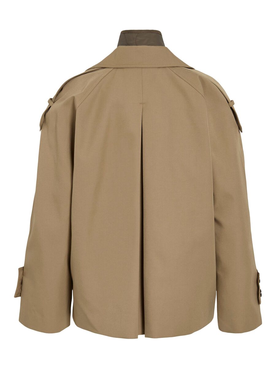 VILA SHORT 2-IN-1 TRENCHCOAT, Petrified Oak, highres - 14108591_PetrifiedOak_002.jpg