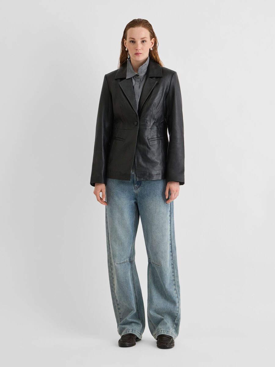 Carousel image - LEATHER BLAZER, Meteorite | 4