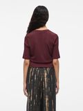 VILA ROUND NECK SHORT SLEEVED TOP, Decadent Chocolate, highres - 14108417_DecadentChocolate_004.jpg