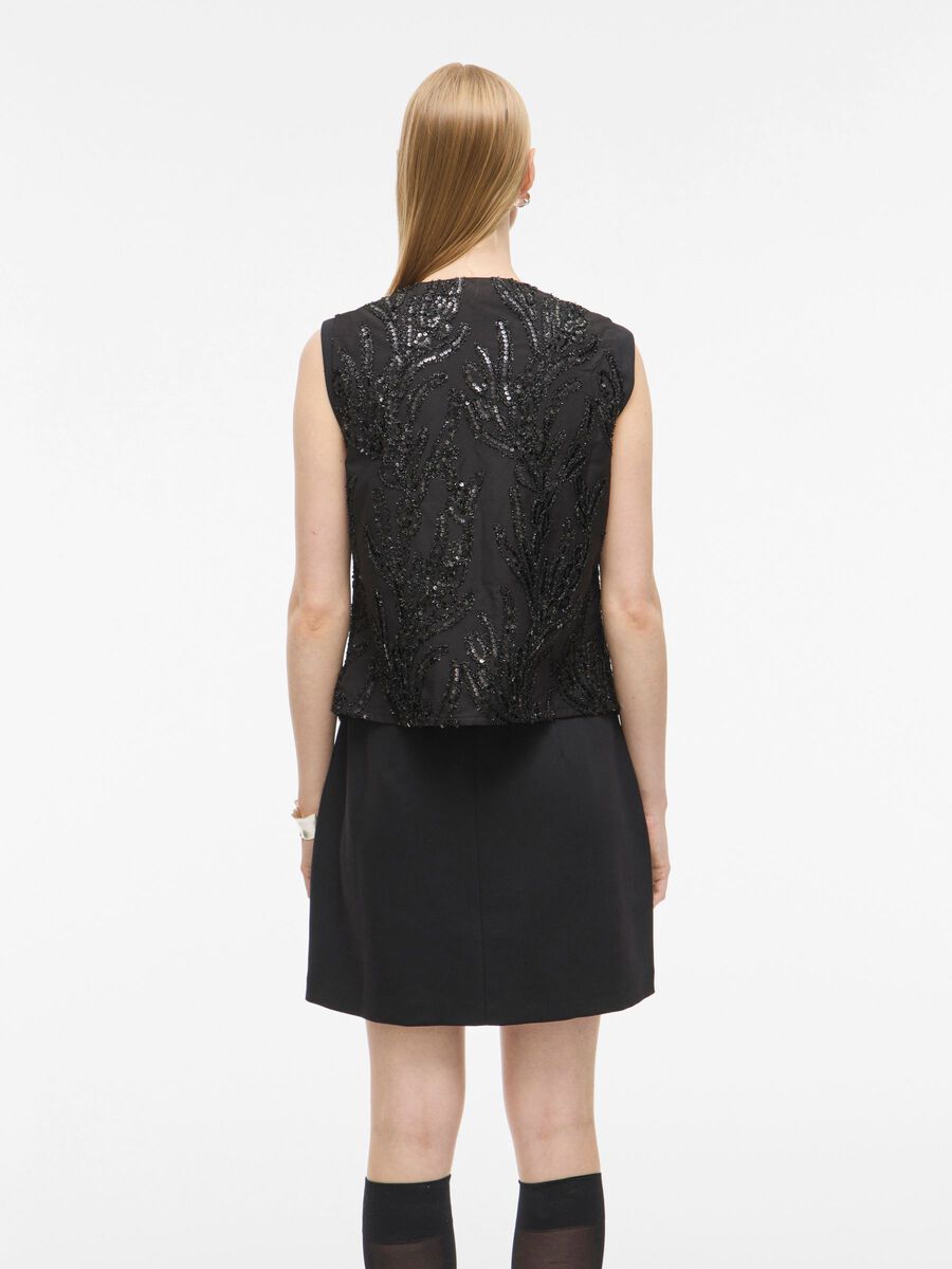 Carousel image - SEQUIN SLEEVELESS TOP, Meteorite | 2