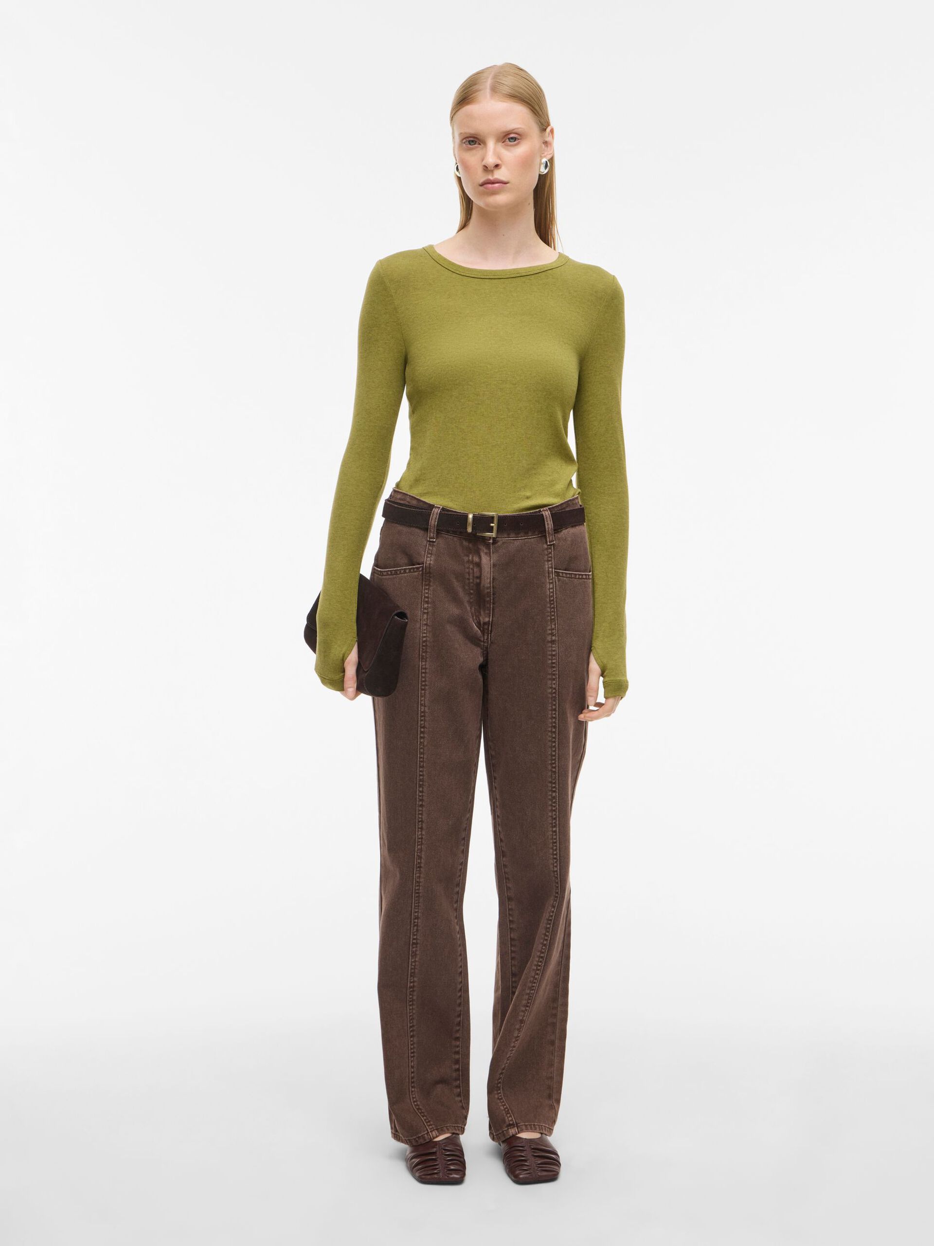 Carousel image - TAPERED FIT JEANS, Chicory Coffee | 4