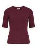 VILA ROUND NECK SHORT SLEEVED TOP, Decadent Chocolate, highres - 14108417_DecadentChocolate_001.jpg
