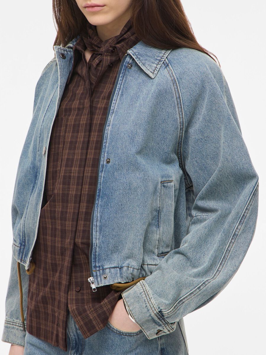 Carousel image - DENIM BOMBER JACKET, Light Blue Denim | 3
