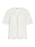 Product image thumbnail - TIE FRONT SHORT SLEEVED TOP, Cloud Dancer | 5