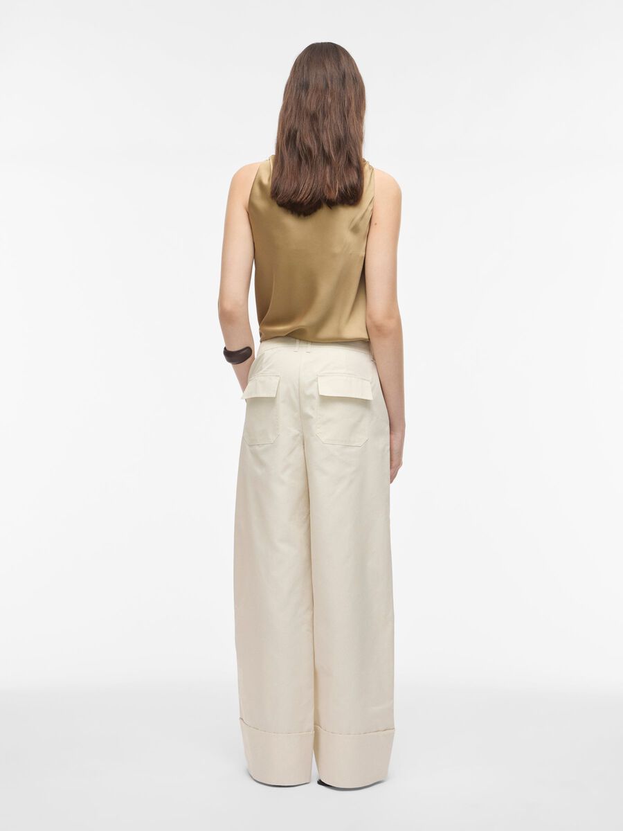 Carousel image - MID-WAIST WIDE-LEG TROUSERS, Birch | 2