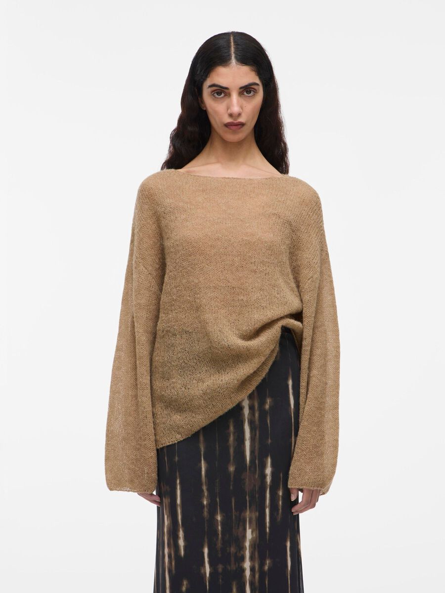 VILA WOOL BLEND KNITTED PULLOVER, Petrified Oak, highres - 14108476_PetrifiedOak_003.jpg