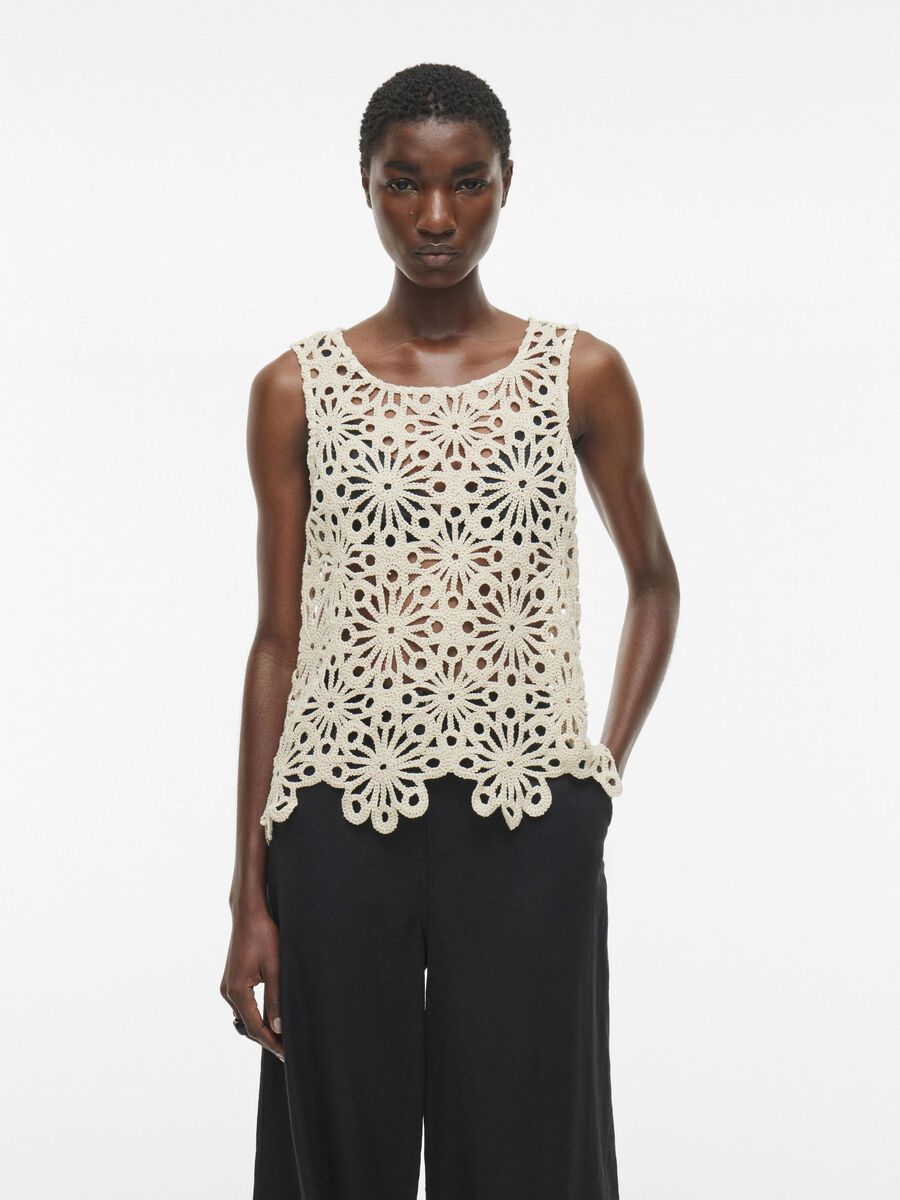 VILA ROUND NECK SLEEVELESS TOP, Birch, highres - 14107228_Birch_003.jpg