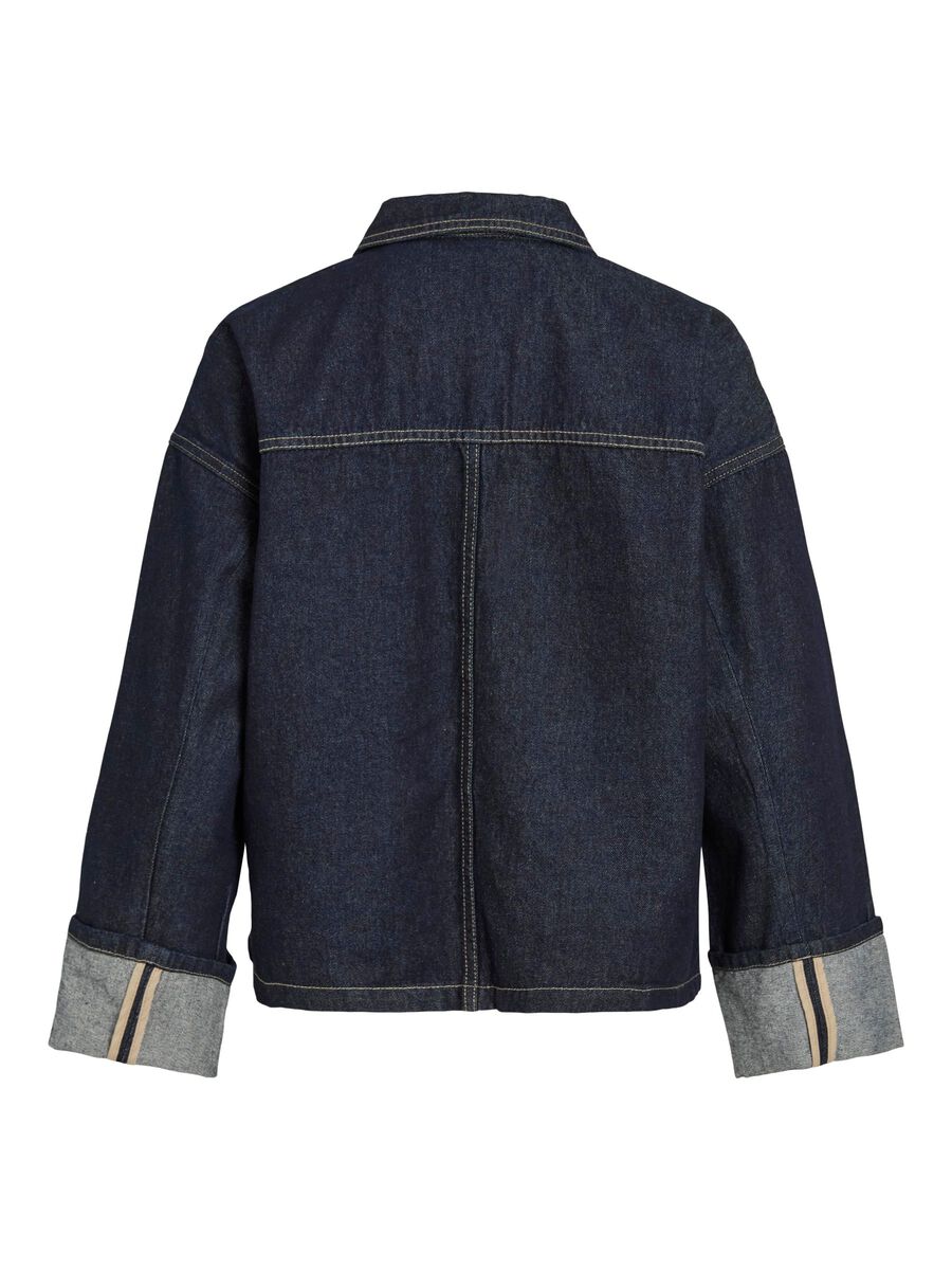 VILA BUTTONED DENIM JACKET, Dark Medium Blue Denim, highres - 14107758_DarkMediumBlueDenim_002.jpg
