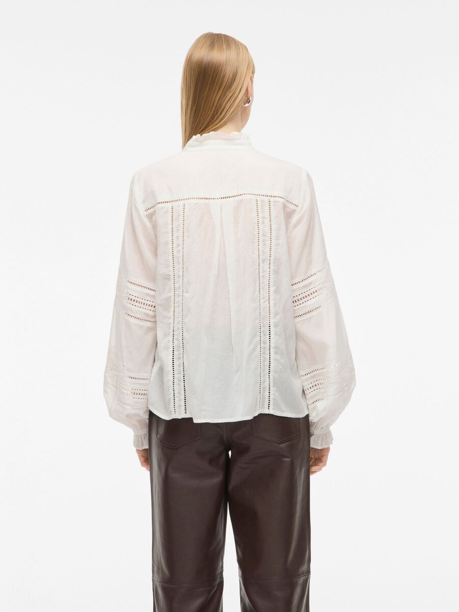 Carousel image - MANDARIN COLLAR LONG SLEEVED SHIRT, Cloud Dancer | 2