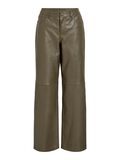 Product image thumbnail - MID-WAIST LEATHER TROUSERS, Canteen | 1