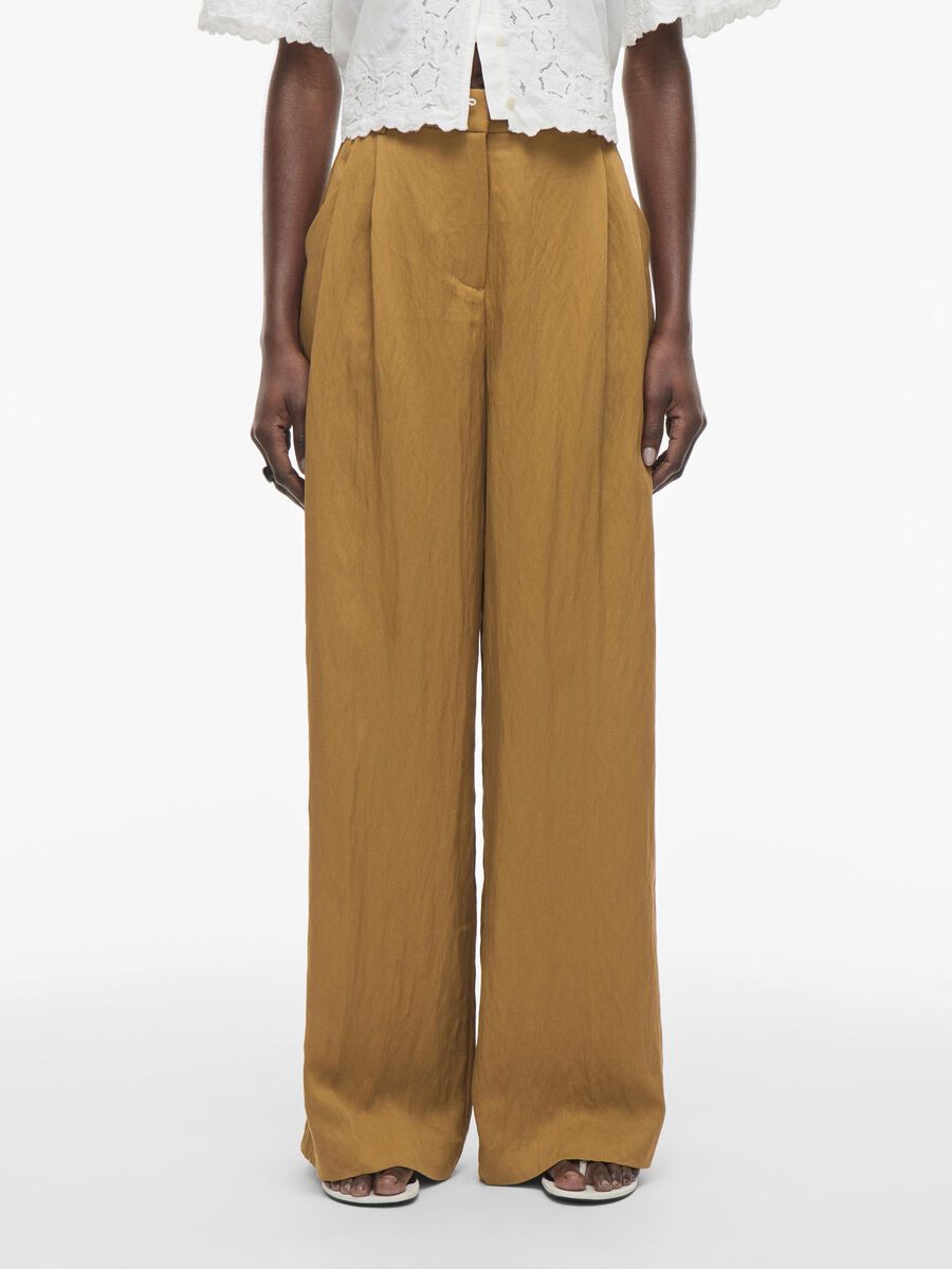VILA HIGH WAIST TROUSERS, Bone Brown, highres - 14105910_BoneBrown_003.jpg