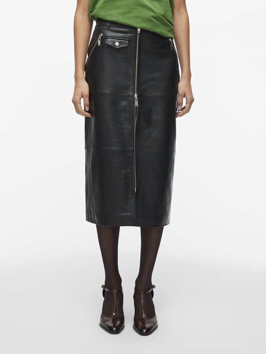 VILA MIDI LEATHER SKIRT, Meteorite, highres - 14102849_Meteorite_003.jpg