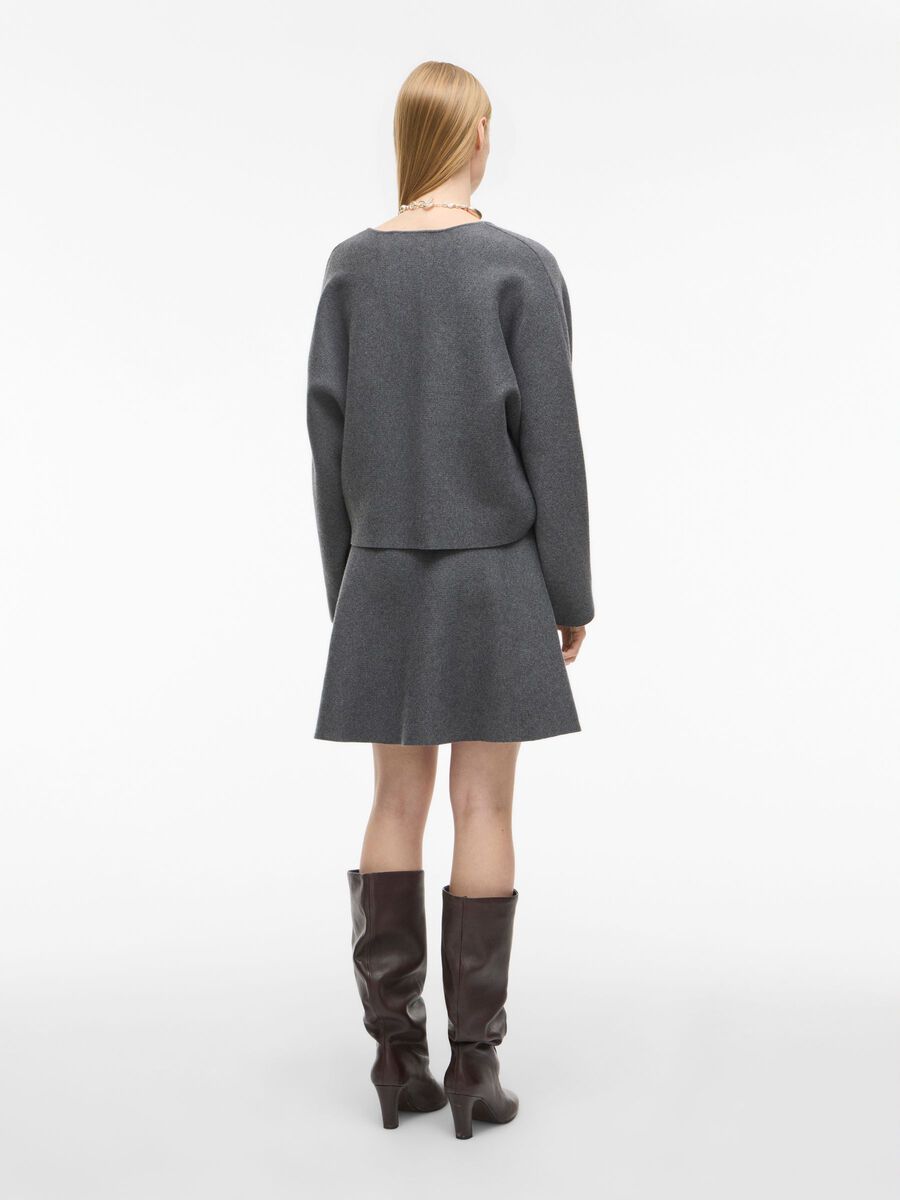 Carousel image - KNITTED MINI SKIRT, Dark Grey Melange | 2