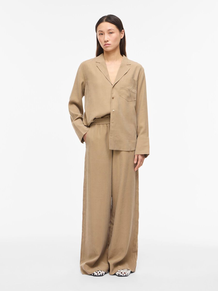 Carousel image - HIGH WAIST WIDE-LEG TROUSERS, Petrified Oak | 4