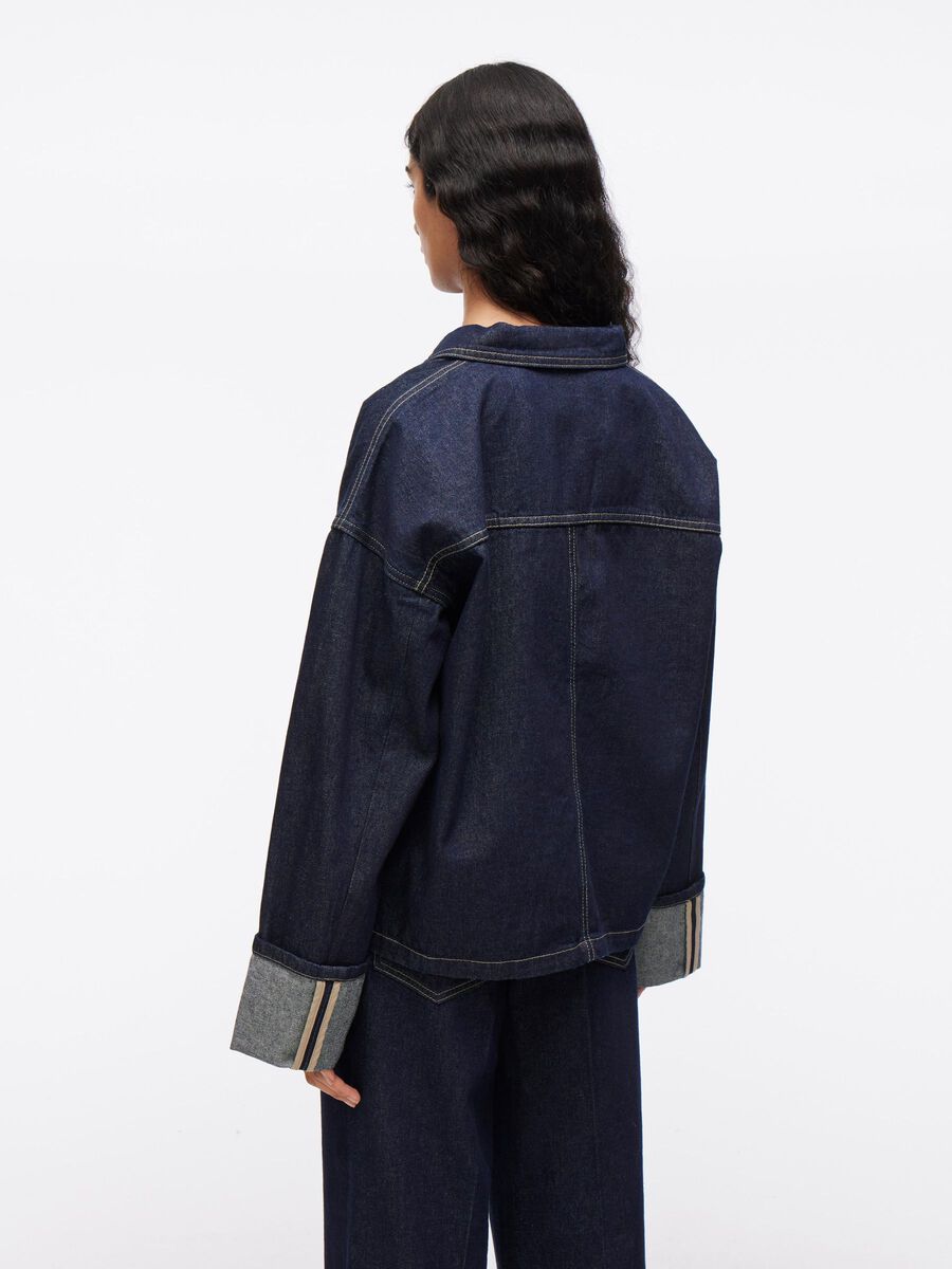 Carousel image - BUTTONED DENIM JACKET, Dark Medium Blue Denim | 2