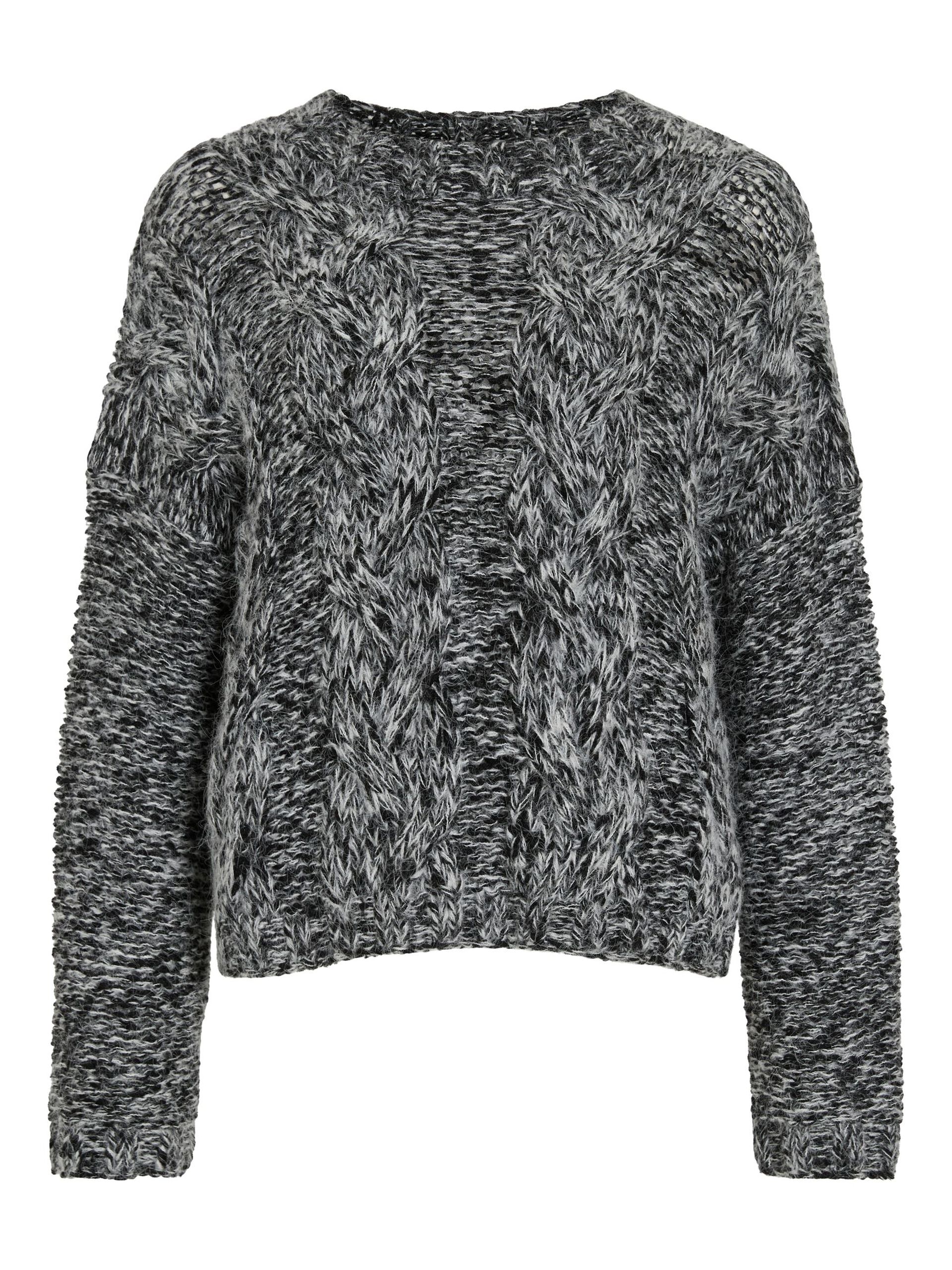 Carousel image - WOOL BLEND KNITTED PULLOVER, Medium Grey Melange | 5