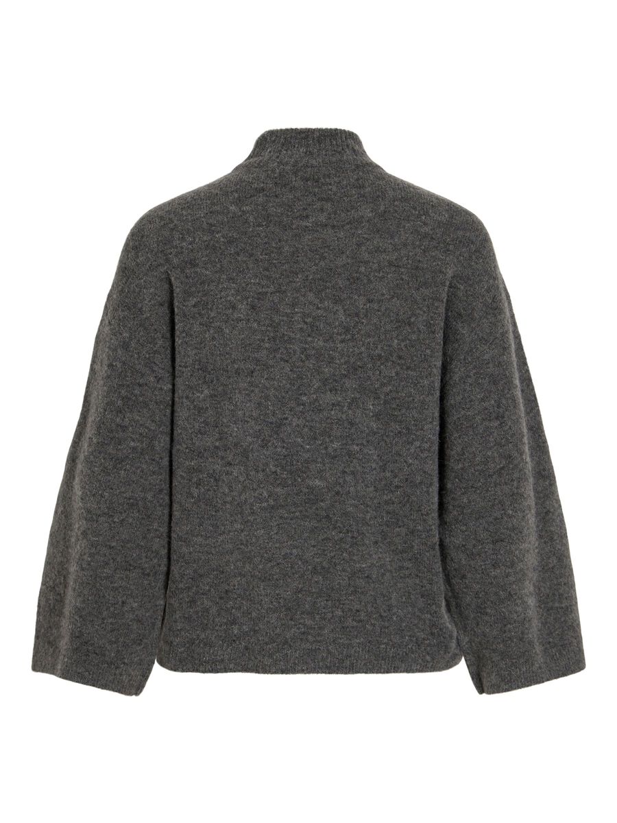 Carousel image - HIGH NECK KNITTED PULLOVER, Dark Grey Melange | 2