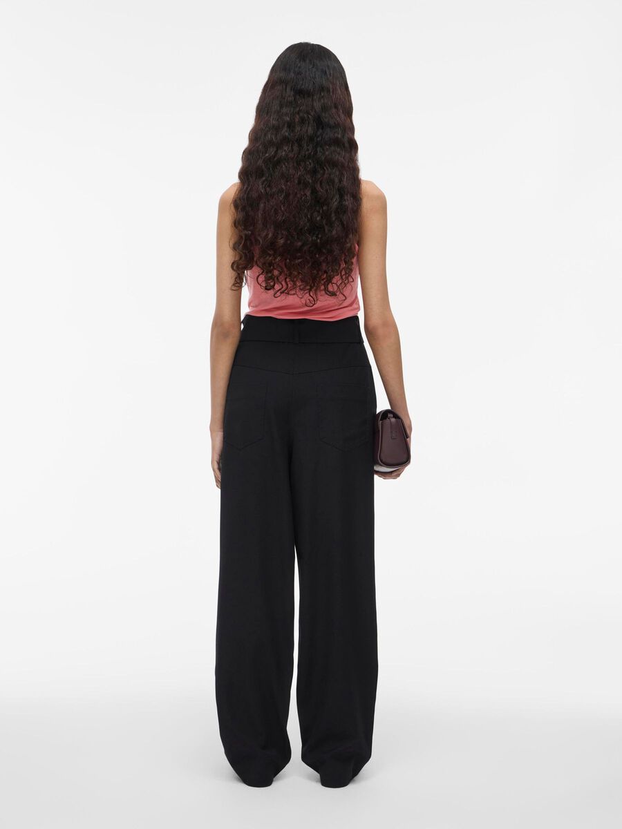 VILA MID-WAIST TAPERED TROUSERS, Meteorite, highres - 14108785_Meteorite_004.jpg