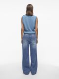 VILA HIGH WAIST WIDE LEG JEANS, Dark Blue Denim, highres - 14103283_DarkBlueDenim_004.jpg
